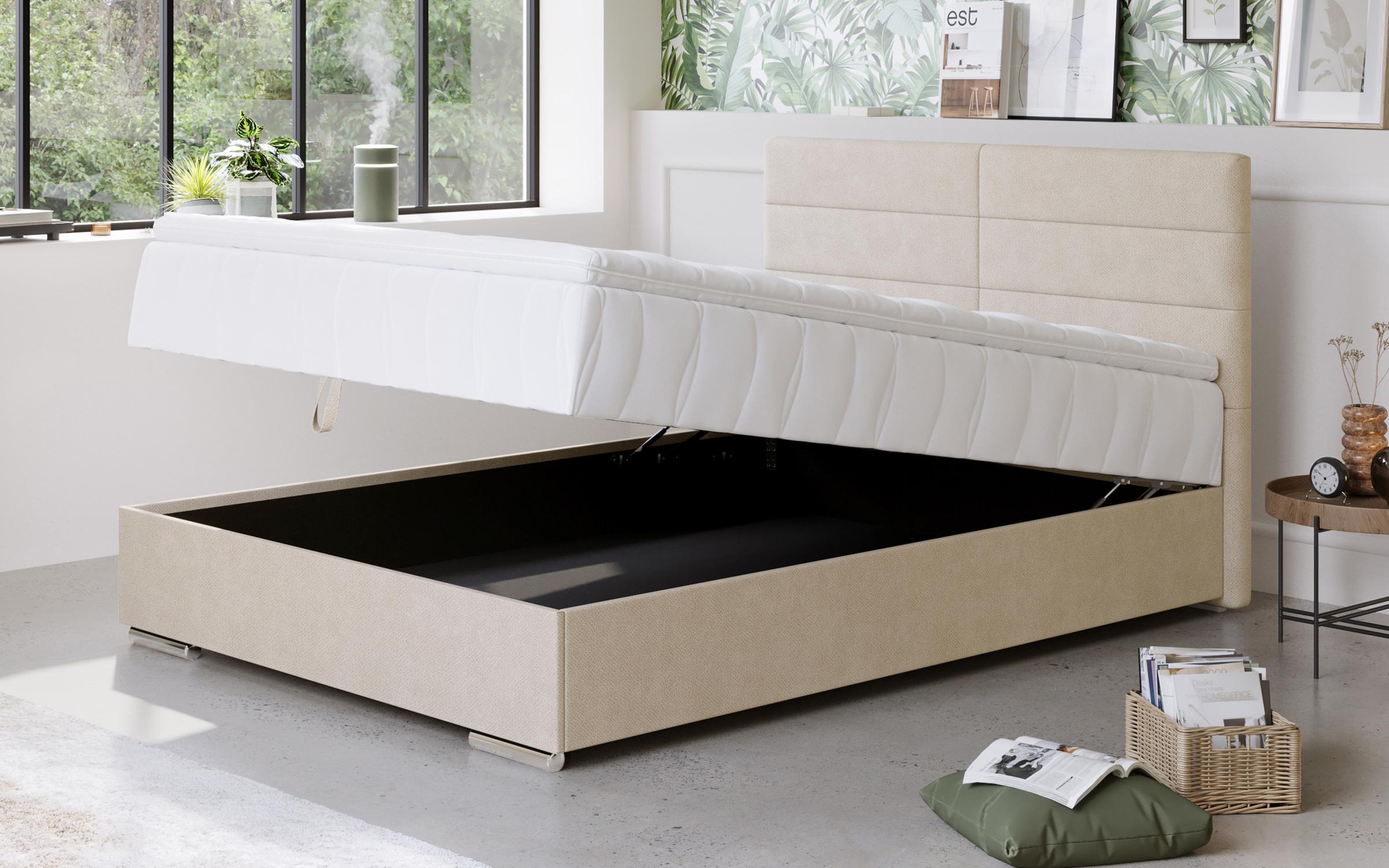 Vindi Boxspring franciaágy + felső matrac 120/200, bézs  2